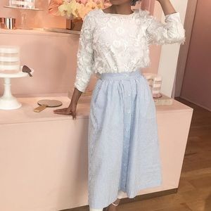 H&M striped button down midi skirt